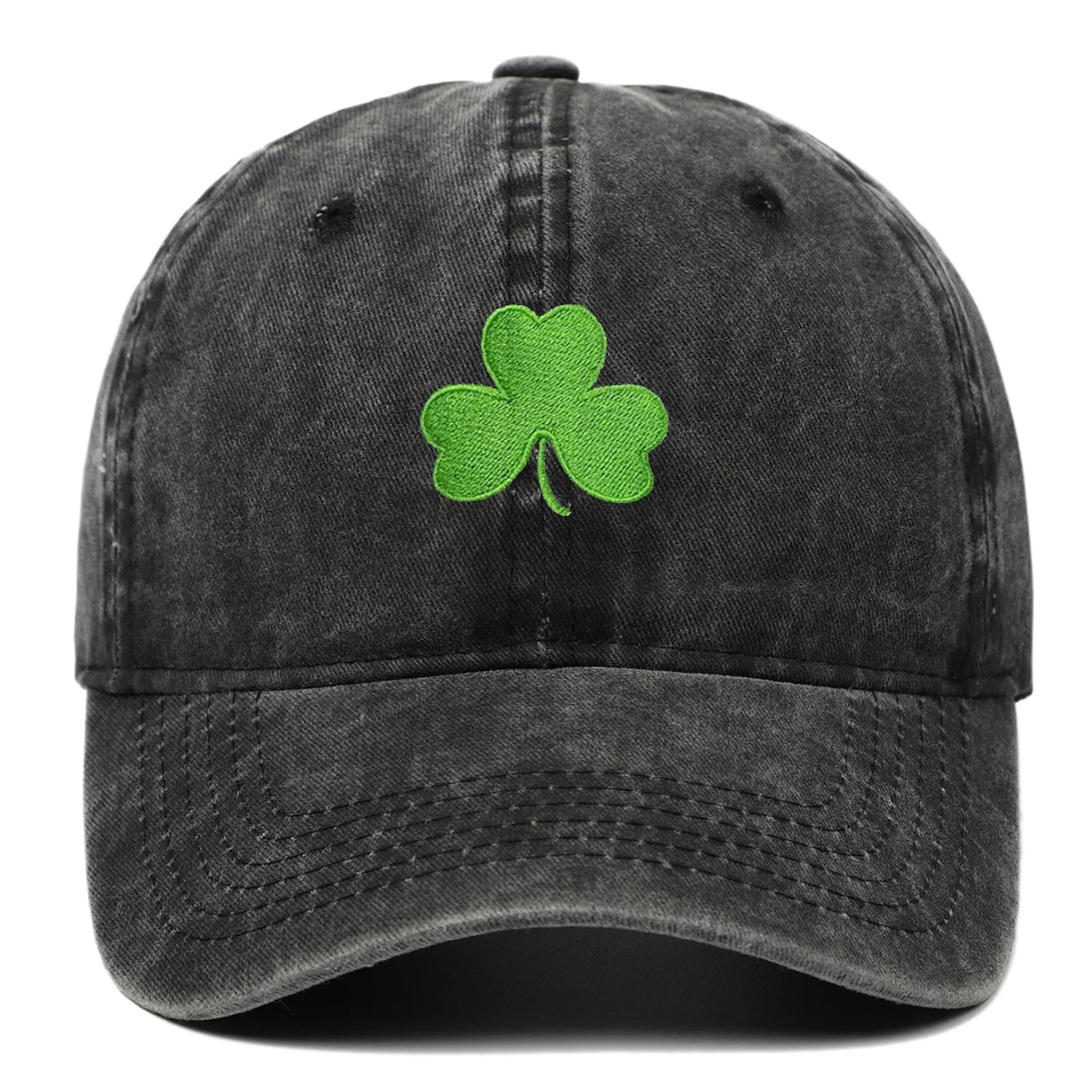 Ireland Green Baseball Cap Retro Clover Embroidered Sunscreen Hat for Men And Women Trendy Couple Duckbill Cap