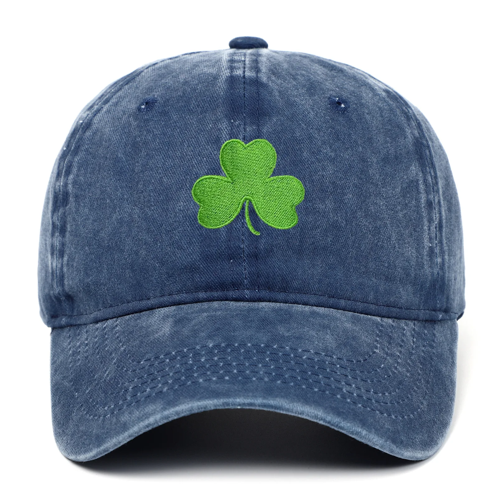 Ireland Green Baseball Cap Retro Clover Embroidered Sunscreen Hat for Men And Women Trendy Couple Duckbill Cap