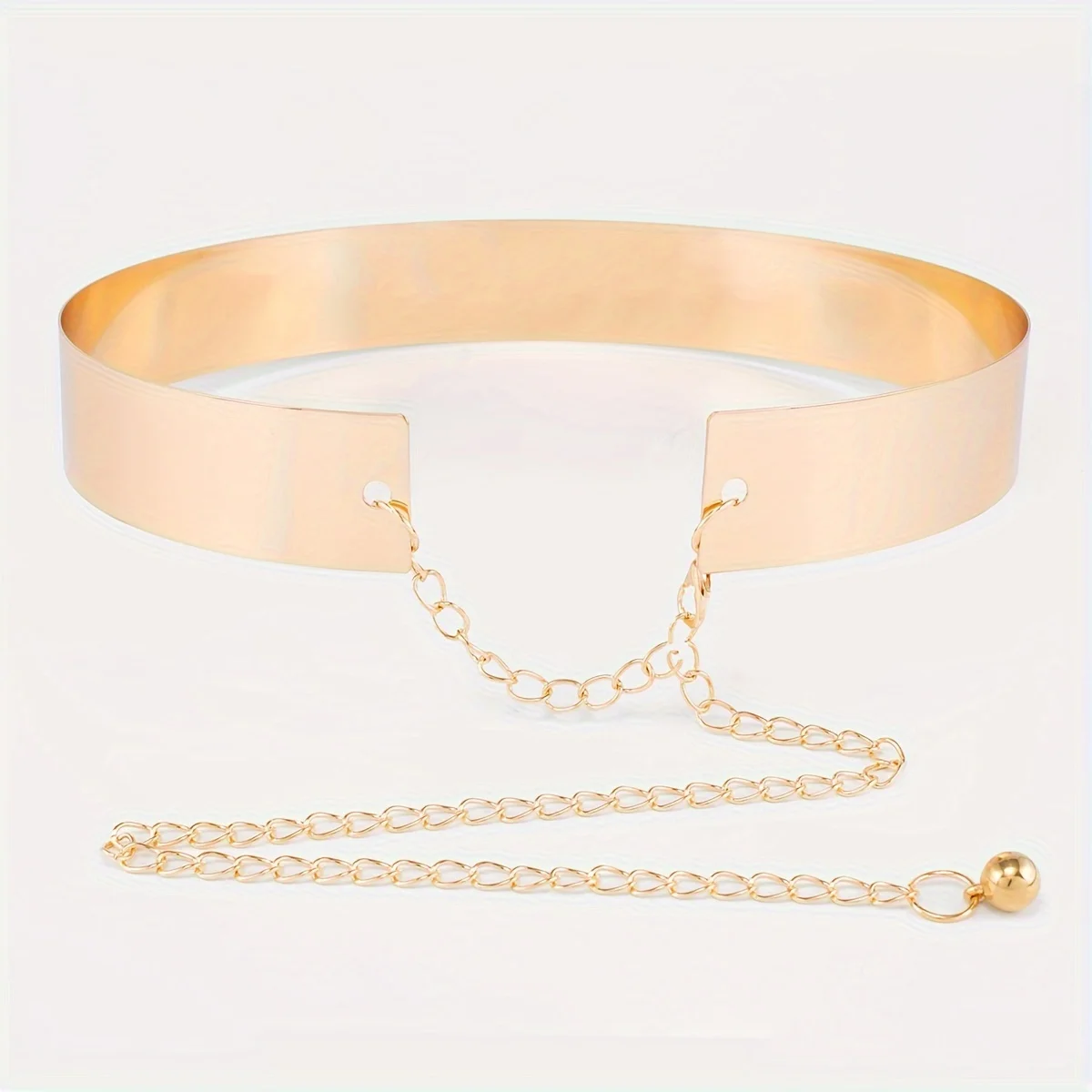 Classic Golden Metal Belt Trendy Adjustable Waist Chain Elegant Dress Girdle Body Jewelry For Women Daily Use