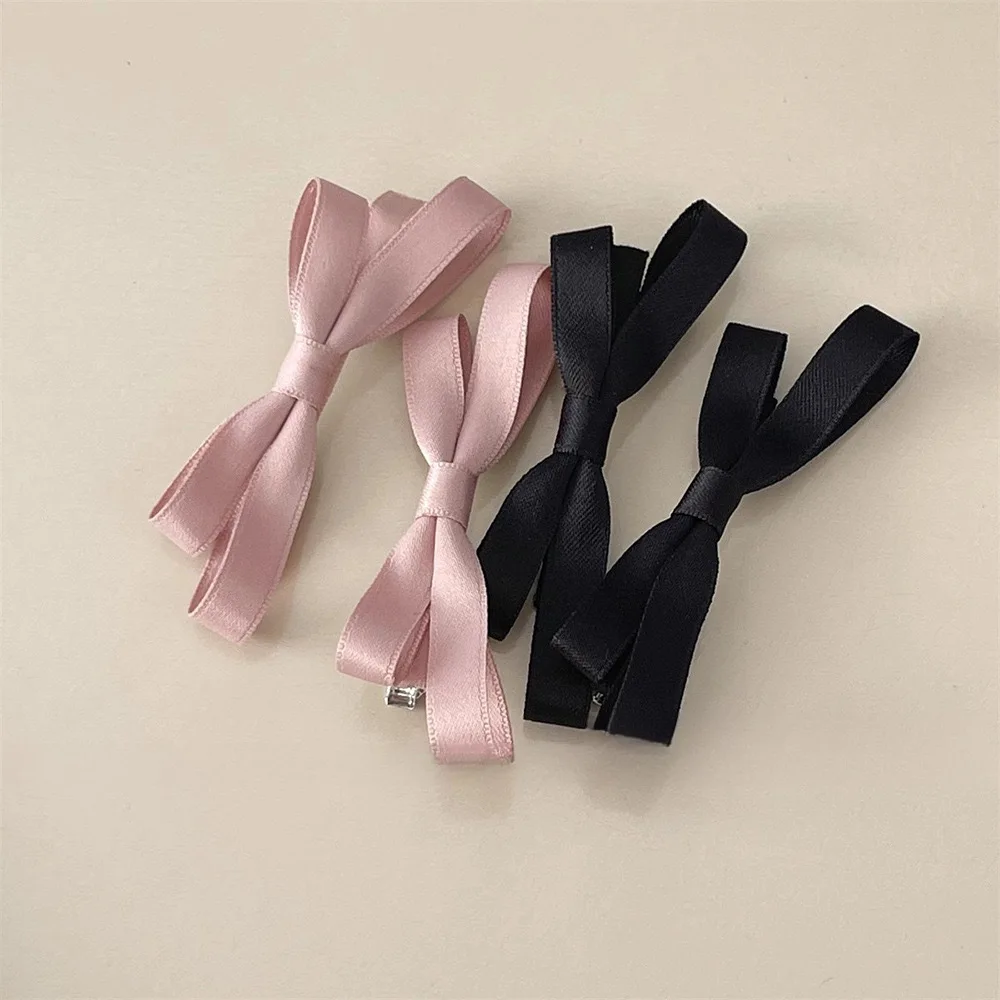 4PCS Cotton Strap Ballet Girl Bow Hair Clip Duckbill Clip Side Bangs Clip Hair Cards Hair Accessories