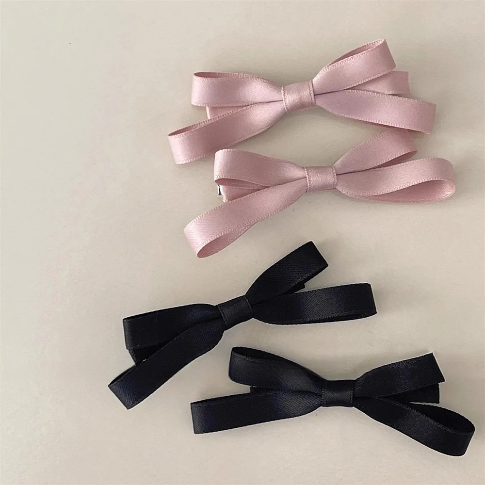 4PCS Cotton Strap Ballet Girl Bow Hair Clip Duckbill Clip Side Bangs Clip Hair Cards Hair Accessories