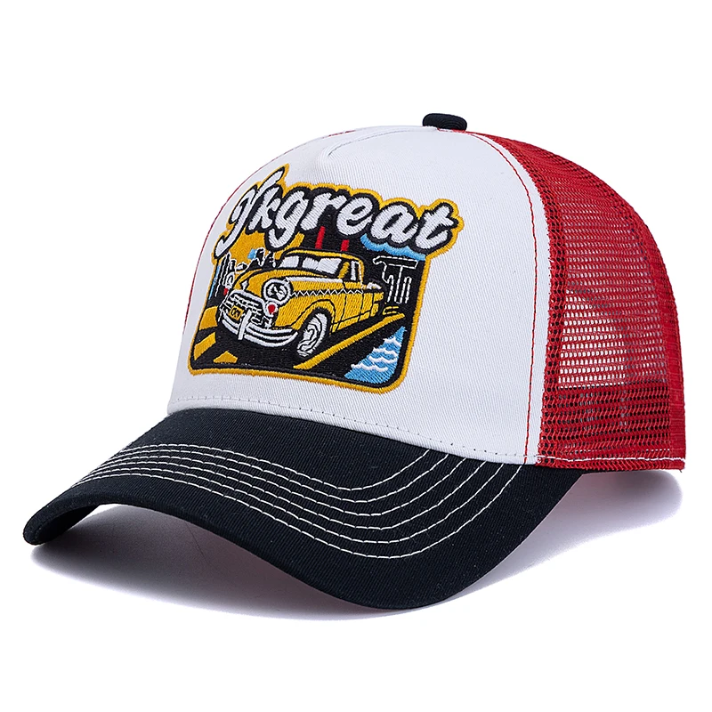Hot Sale Unisex Baseball Cap Classic Vintage Car Pattern Mesh Cap Men And Women Breathable Streetwear Summer Trucker Hat