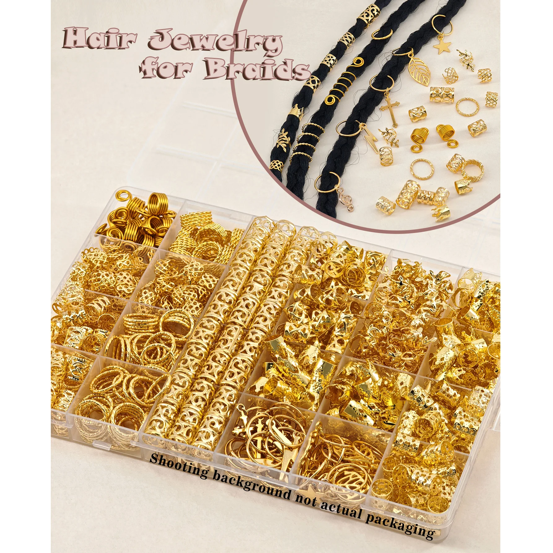 275pcs Boho Hair Alloy Pendants For Hair Dreadlock With Ring Cudd Charm Dreadlock Accessories Hair Decoration For Men Women Girl