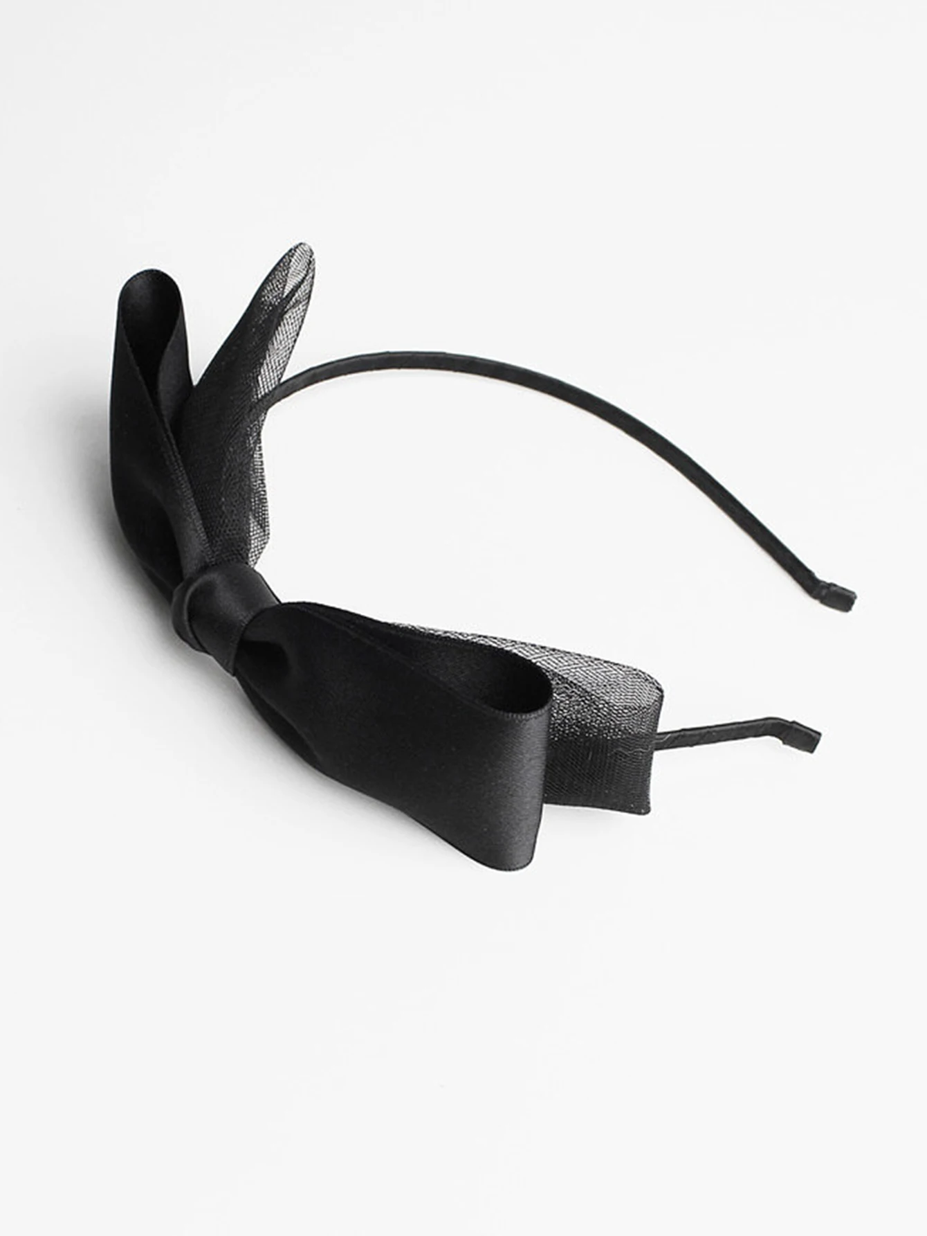 Black Big Bow Headband for Women Girls Mesh Fabric Hair Loop Trendy Hairband Female Headpieces Bezel Hair Accessories