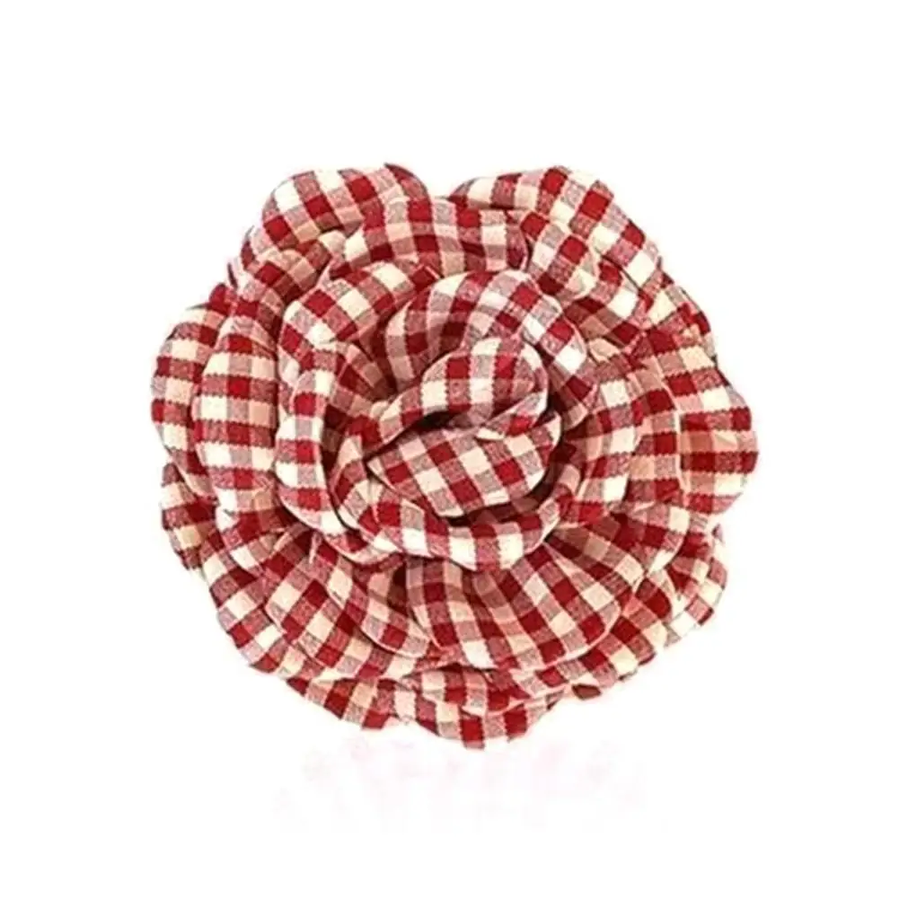 2025 New Grid Hair Claw Women's Gripper Korean Version Flower Hairpin Yellow Rose Exquisite Grab Clip Hair Accessory For Girls