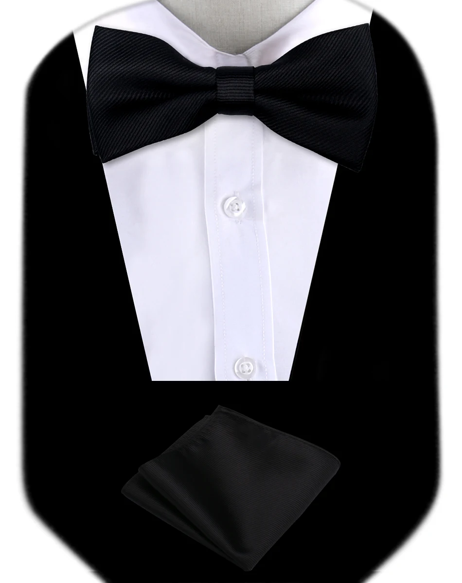 Bow Tie Man Wedding Luxury Bowtie Hanky Neckwear Fashion Elegant Set Neck Tie With Pocket Square Handkerchief Accessories Cravat