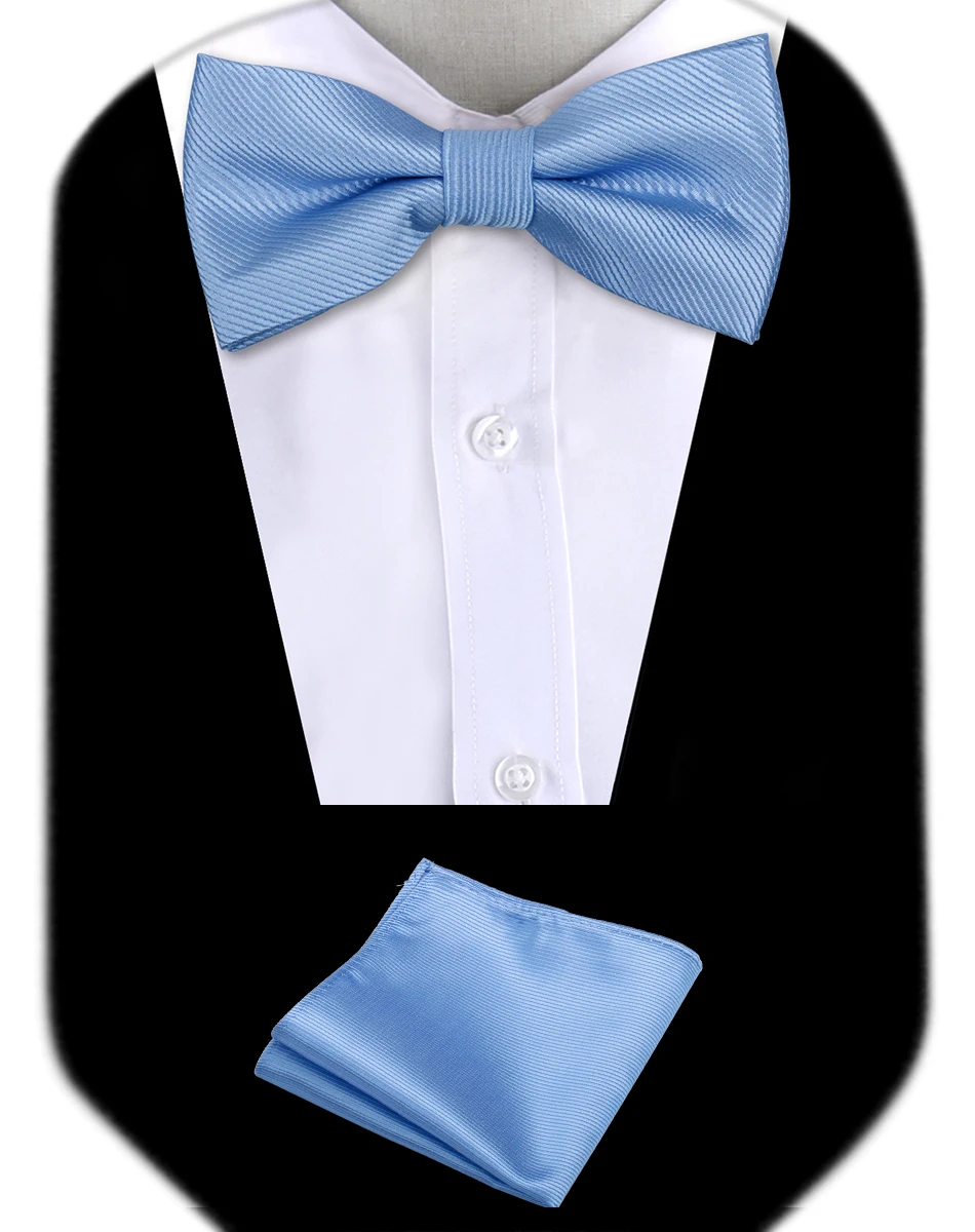 Bow Tie Man Wedding Luxury Bowtie Hanky Neckwear Fashion Elegant Set Neck Tie With Pocket Square Handkerchief Accessories Cravat