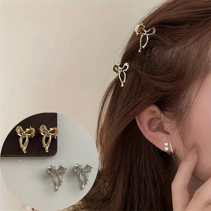 1/2pcs Princess Head Mini Small Bow Clip Metal Hair Accessories Broken Hair Bangs Clip Side Head Clip Summer Headdress