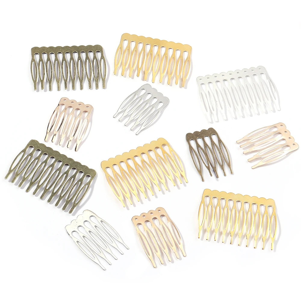 10Pcs/pack 5 8 10 Teeth Metal Hair Comb Clip Simple Side Hairpin for Women Bridal Ornament Decorative Wedding Hair Accessories