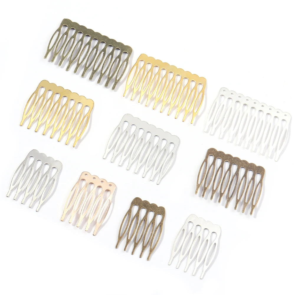 10Pcs/pack 5 8 10 Teeth Metal Hair Comb Clip Simple Side Hairpin for Women Bridal Ornament Decorative Wedding Hair Accessories