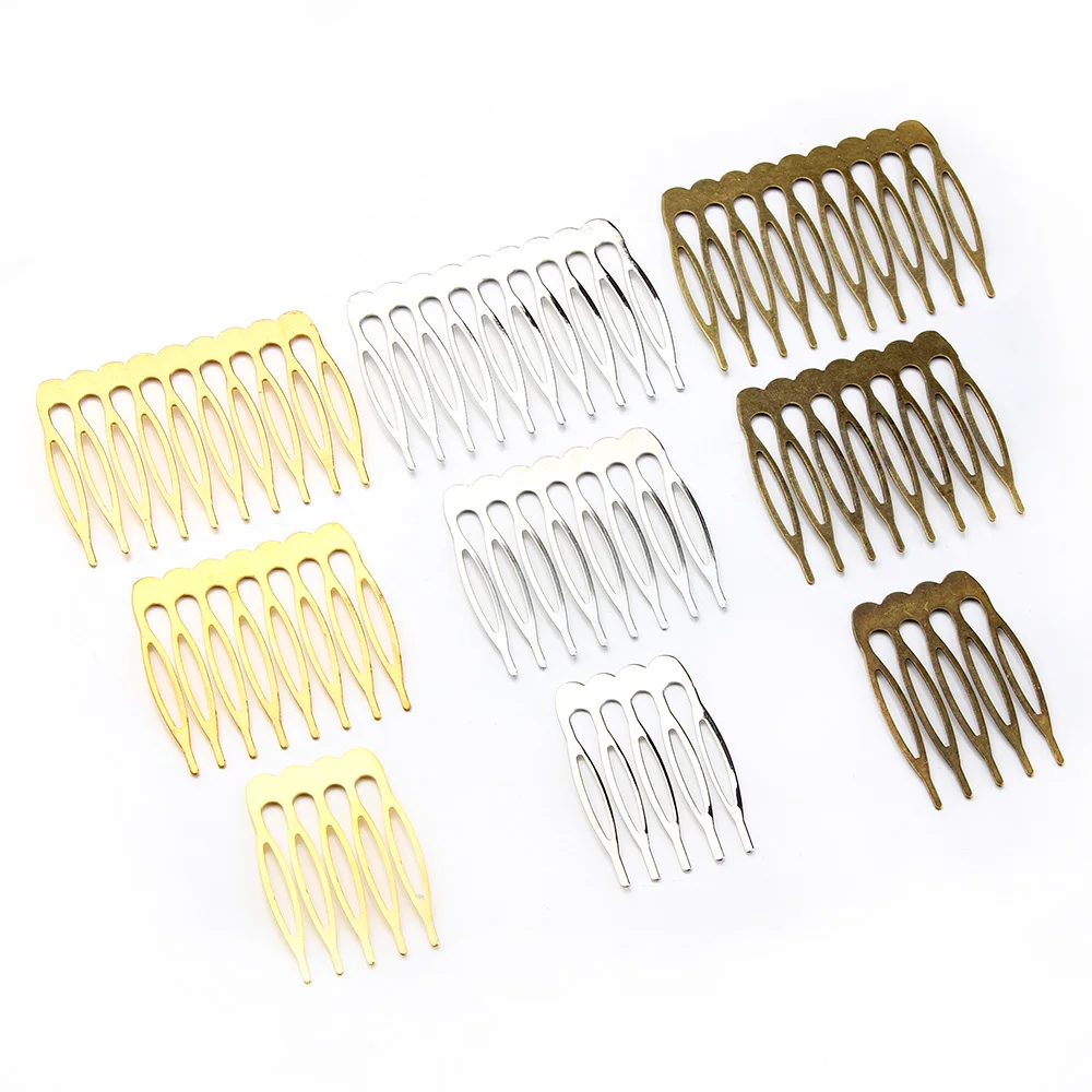 10Pcs/pack 5 8 10 Teeth Metal Hair Comb Clip Simple Side Hairpin for Women Bridal Ornament Decorative Wedding Hair Accessories