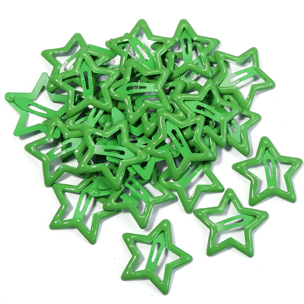 50pcs/lot Y2K Star BB Hair Clips Candy Colorful Metal Pentagram Snap Hairpins Barrettes For Girls Headwear Hair Accessories