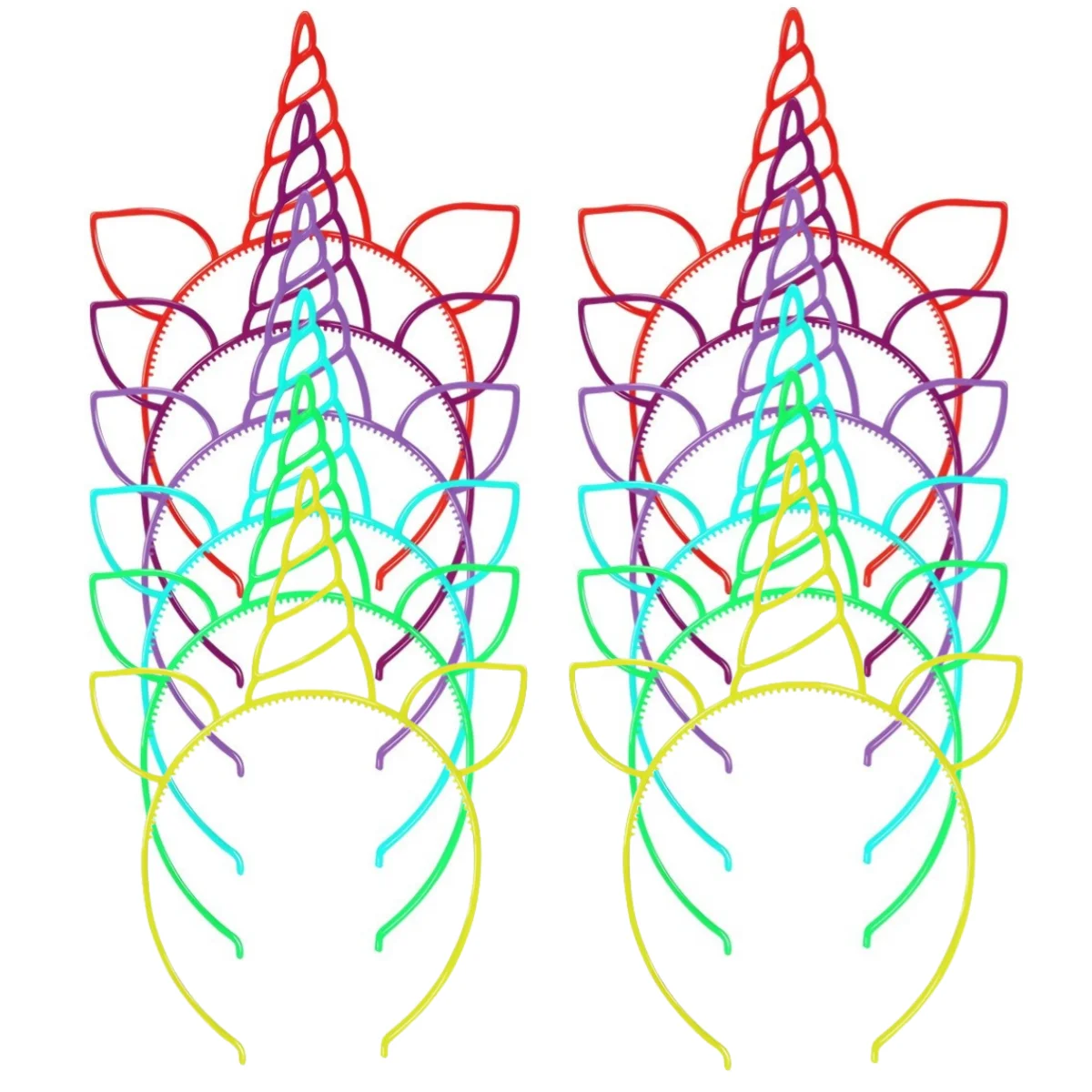 6/12PCS Girls Noctilucent Unicorn Headbands Women Headband Plastic Teeth Hairbands Kids Family Decoration Party Hair Accessories