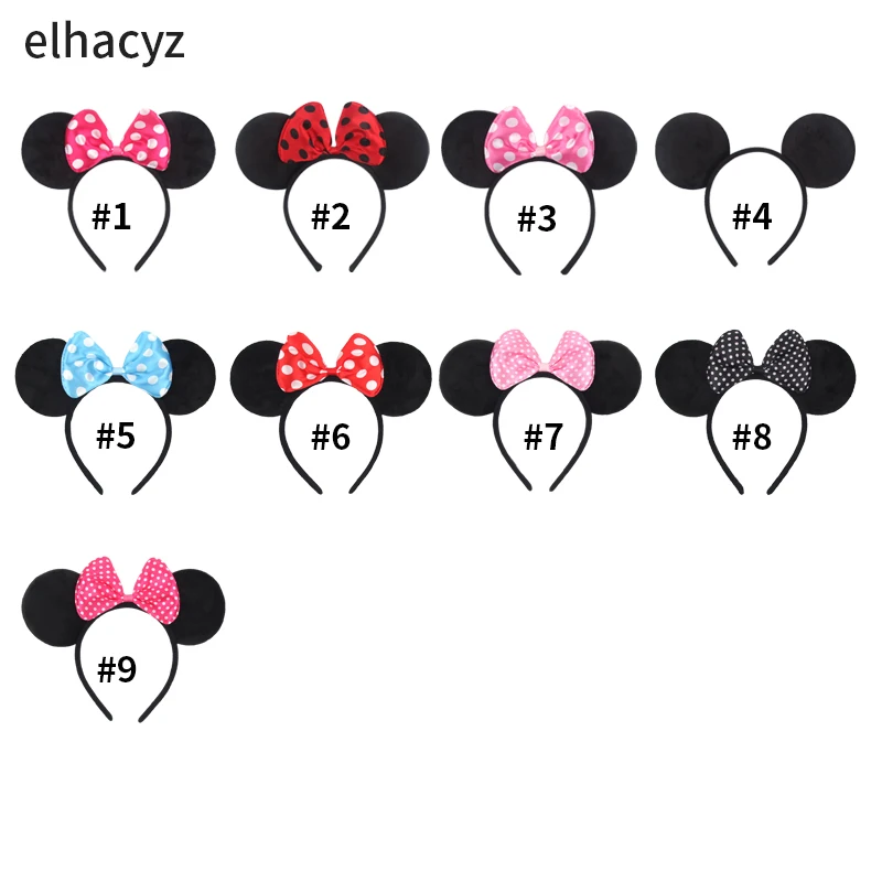 Adult Kids Mouse Ears Headband Girls Birthday Party Sequin Dot Bows Accessories Children's Headwear Party Hair Band