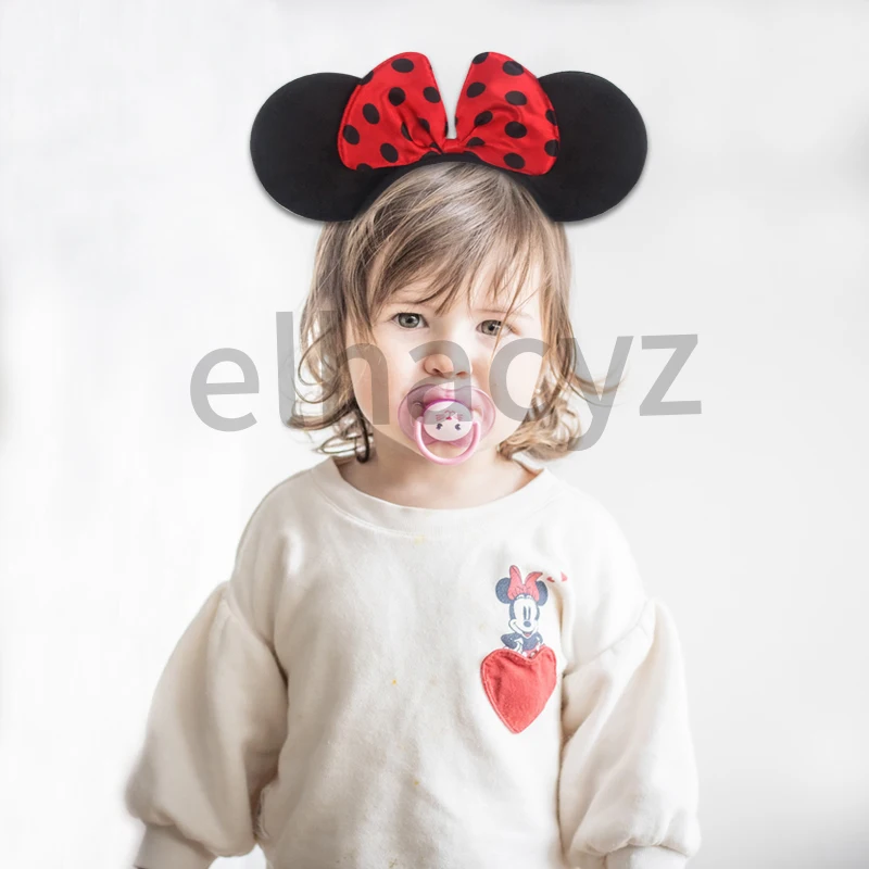 Adult Kids Mouse Ears Headband Girls Birthday Party Sequin Dot Bows Accessories Children's Headwear Party Hair Band
