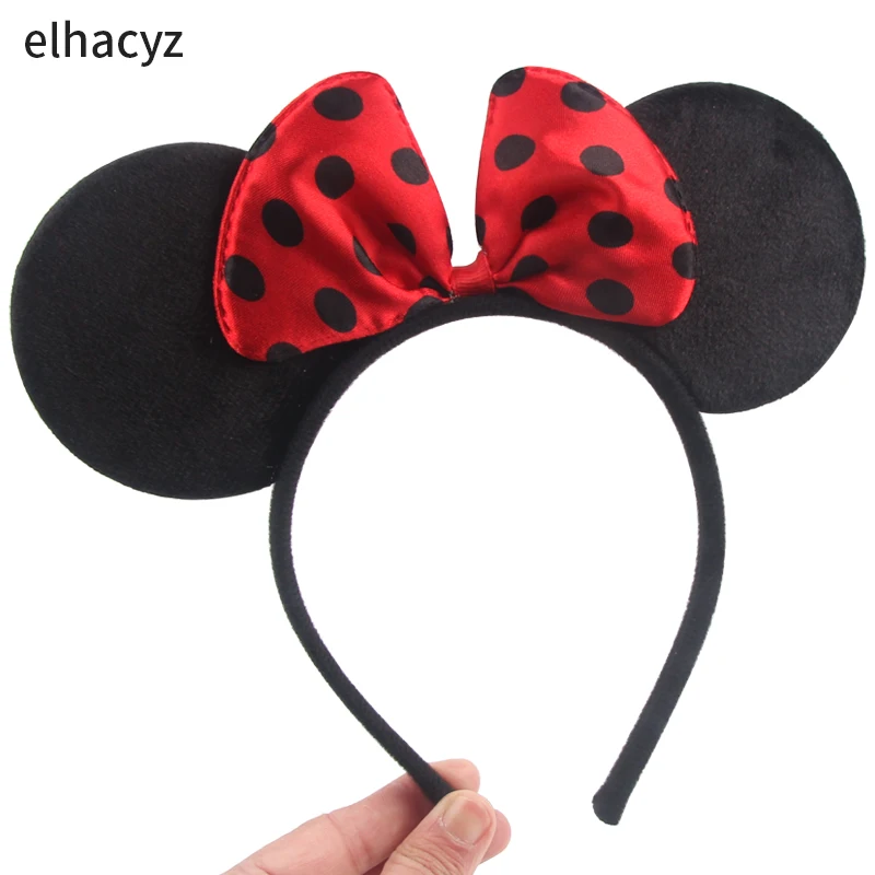 Adult Kids Mouse Ears Headband Girls Birthday Party Sequin Dot Bows Accessories Children's Headwear Party Hair Band