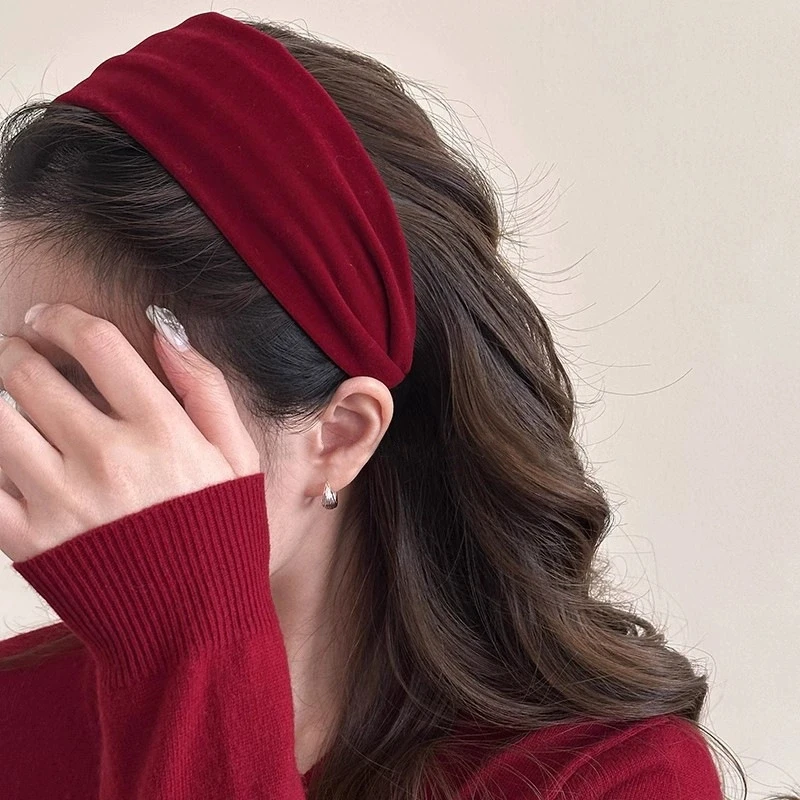Vintage Solid Soft Cotton Hairband Women Girls Leopard Print Headband Sweet Hair Hoop Elastic Hair Band Fashion Hair Accessories