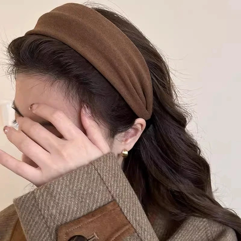 Vintage Solid Soft Cotton Hairband Women Girls Leopard Print Headband Sweet Hair Hoop Elastic Hair Band Fashion Hair Accessories