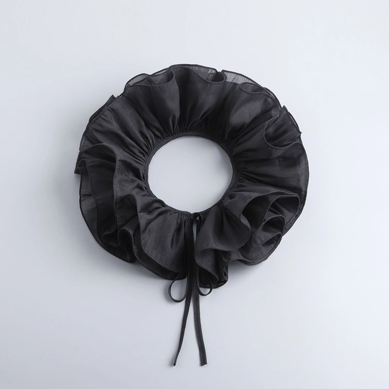 Elegant Mesh Ruffle Layer Fake Collar Decoration Shawl Shirt Blouse Tulle Neck Decor Party Neckwear Cosplay Costume Accessories