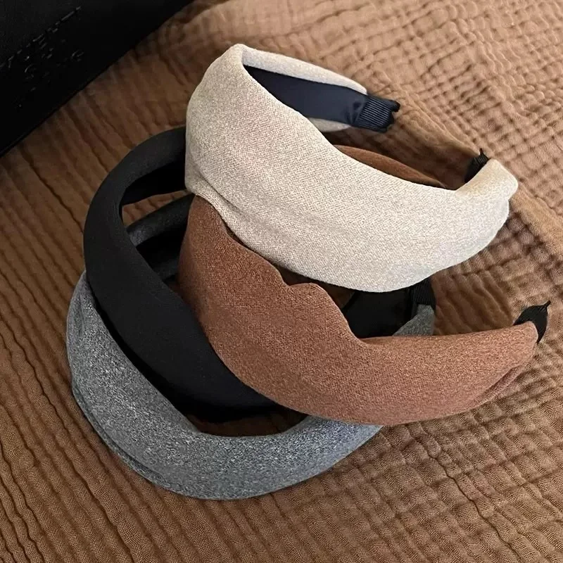 Autumn And Winter Women'S Suede Wide Headband - High Quality Pressed Hair Headband, Multiple Colors Available