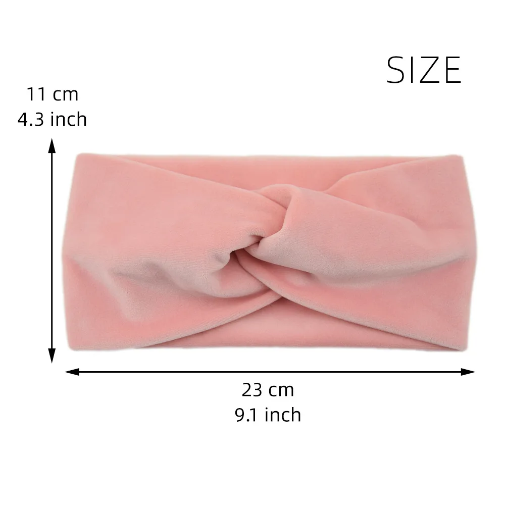 Yoga Headbands Soft Elastic Ear Warmer Cross Headwrap Plush Turban Wide Brim Headwear for Women Girls Fashion Hair Accessories