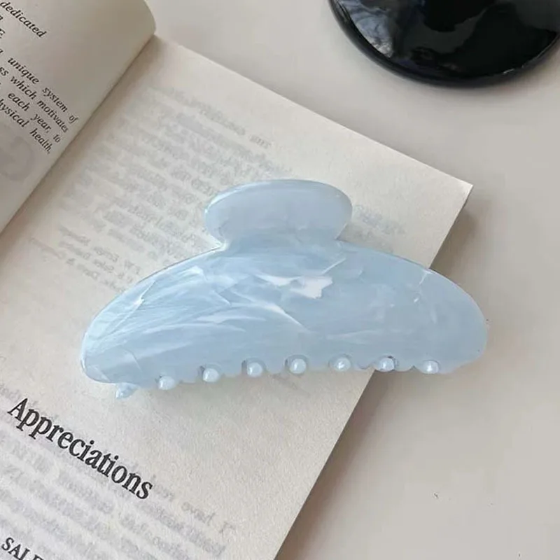 1pc Water-ink Texture High-end Feeling Ponytail Claw Clip Back of Head Clip for Women Large Size for Thick Hair Shark Clip