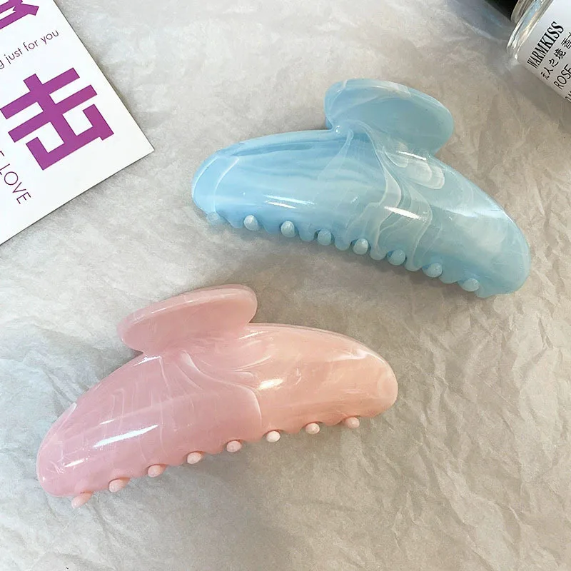 1pc Water-ink Texture High-end Feeling Ponytail Claw Clip Back of Head Clip for Women Large Size for Thick Hair Shark Clip