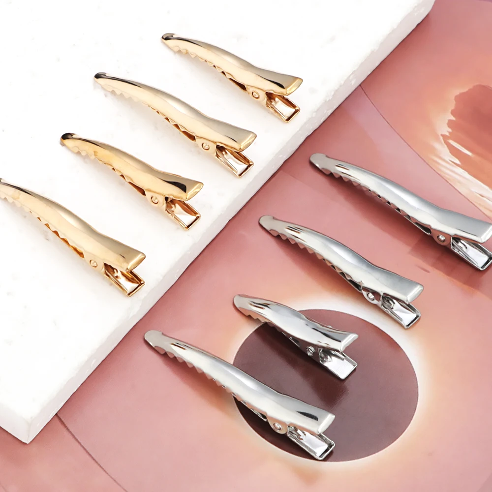 10pcs Metal Alligator Hair Clip With Teeth Nonslip Hairdressing Styling Accessories DIY Broken Hair Clip Edge Clip Accessories