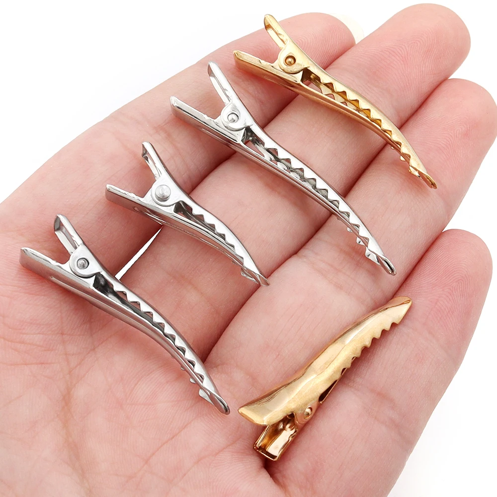 10pcs Metal Alligator Hair Clip With Teeth Nonslip Hairdressing Styling Accessories DIY Broken Hair Clip Edge Clip Accessories