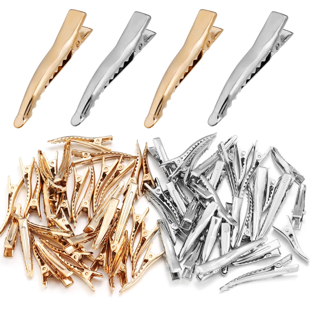 10pcs Metal Alligator Hair Clip With Teeth Nonslip Hairdressing Styling Accessories DIY Broken Hair Clip Edge Clip Accessories
