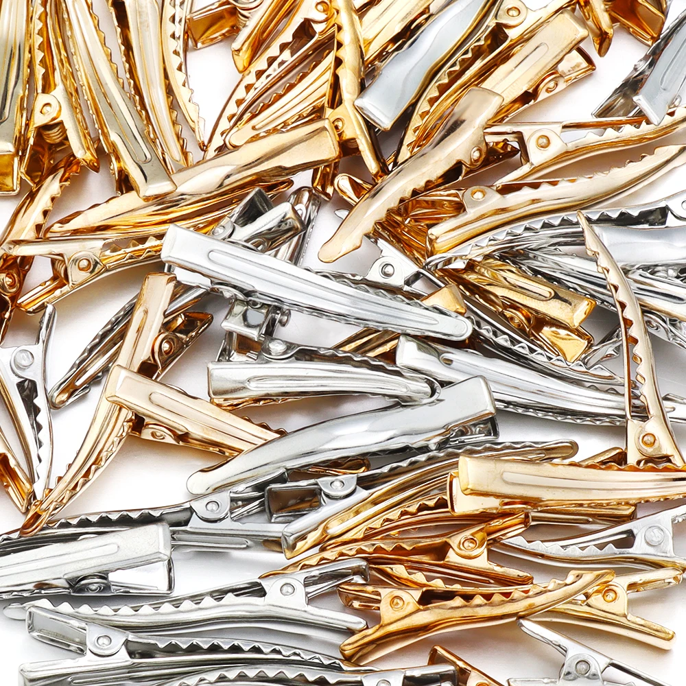 10pcs Metal Alligator Hair Clip With Teeth Nonslip Hairdressing Styling Accessories DIY Broken Hair Clip Edge Clip Accessories
