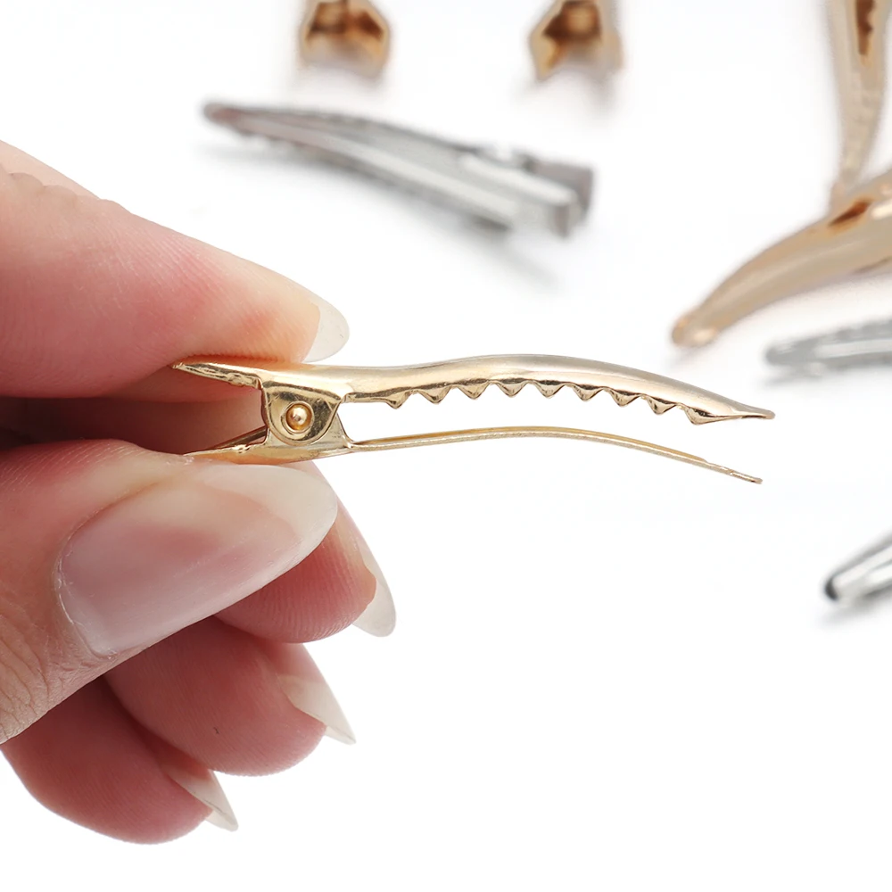 10pcs Metal Alligator Hair Clip With Teeth Nonslip Hairdressing Styling Accessories DIY Broken Hair Clip Edge Clip Accessories