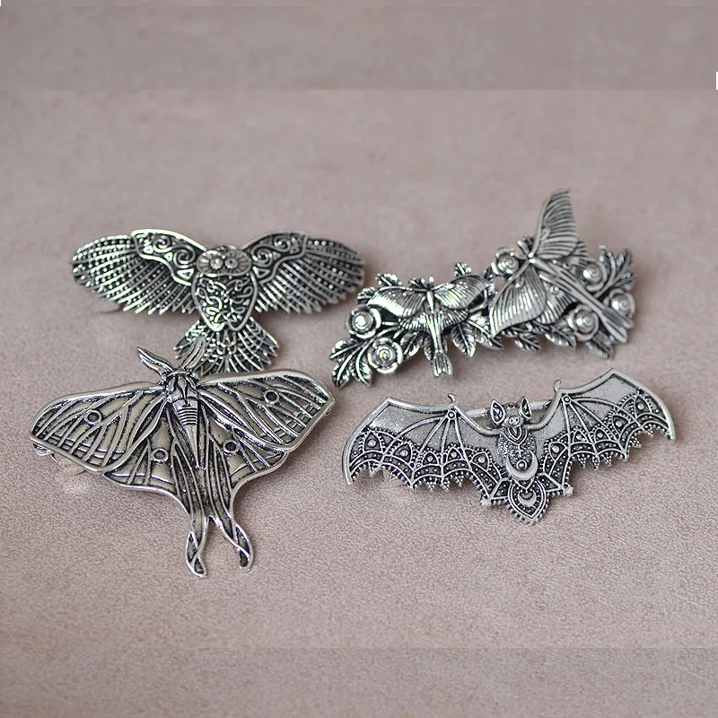 Viking hair clip, French hair clip, Gothic witch spring clip accessory, butterfly, bat, animal headwear, women's hair accessory