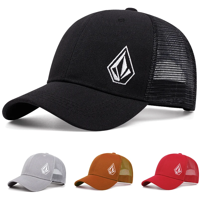 Fashion Trend New Diamond Embroidered Breathable Cooling Mesh Hat Men's Hip Hop Hat Women's Outdoor Sports Sunshade Baseball Hat