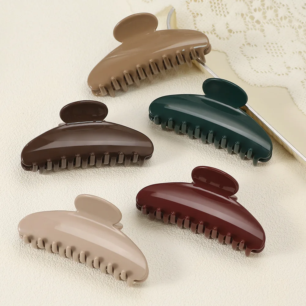 11CM Simple Large Hair Claws Clips Crab Hair Barrettes Women Girls PC Plastic Hair Clamps Ponytail Hairpins Hair Accessories