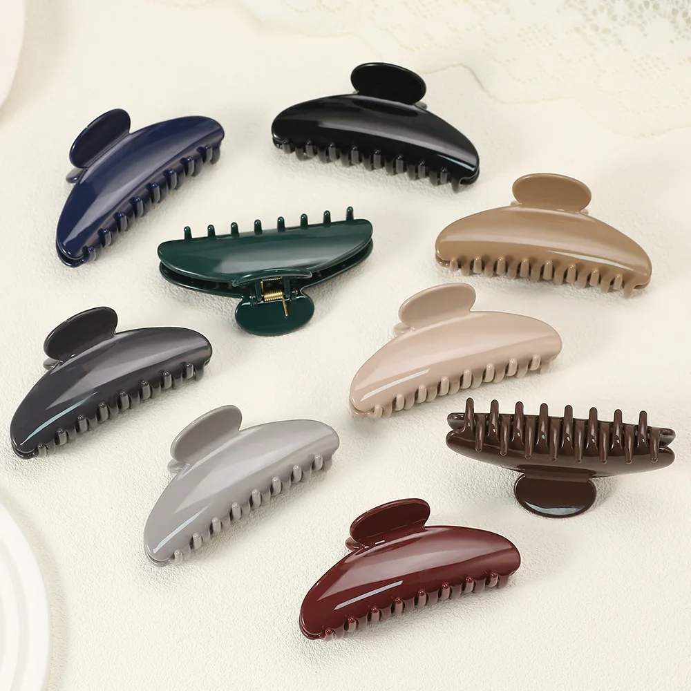 11CM Simple Large Hair Claws Clips Crab Hair Barrettes Women Girls PC Plastic Hair Clamps Ponytail Hairpins Hair Accessories