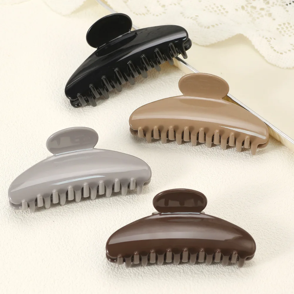 11CM Simple Large Hair Claws Clips Crab Hair Barrettes Women Girls PC Plastic Hair Clamps Ponytail Hairpins Hair Accessories