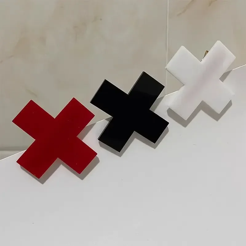 Gothic Acrylic Cross Hairpins for Spicy Girls Hair Clip Fashion Girl Party Gift Y2K Women Accessories Headwear Bobby Pins