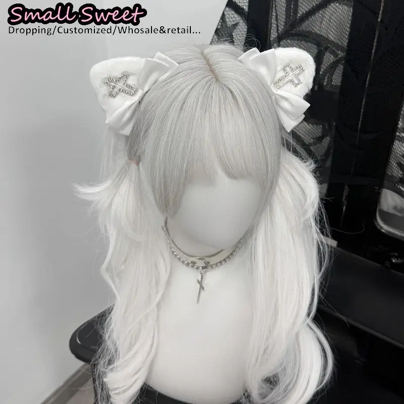 Y2K Girl Gothic Lolita Punk Hairpin Harajuku Women Diamond Cross Bow Cat Ear Hair Accessories Hair Clips Cute Hair Barrettes
