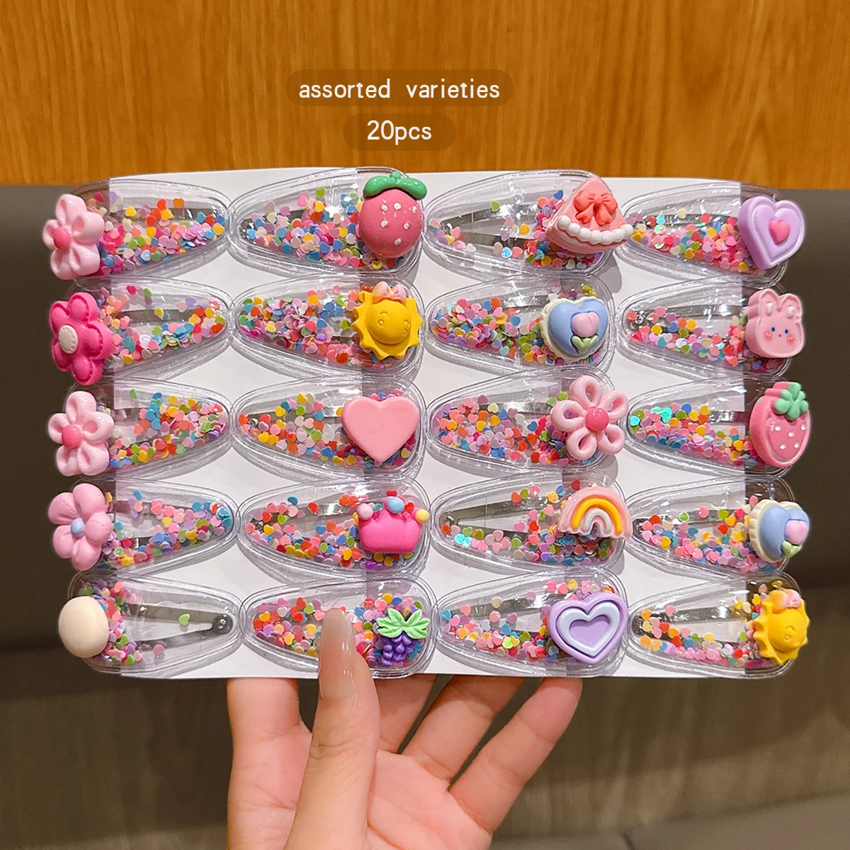 20 styles of random cartoon pink BB clips suitable for daily use as hair accessories