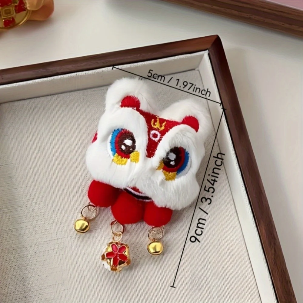 2 Pcs Chinese Style Lion Dance Hair Clips,Plush Animal Tassel Design,New Year Accessories and Gift Sets,Lion Dance,Hair Clips