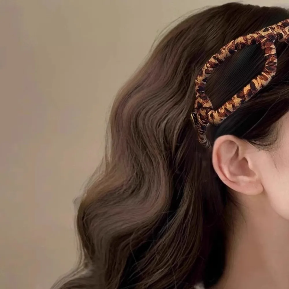 Styling Headdress Brown Headband Leopard Print 2in1 Glasses Headband Hairpin Eyeglass Frame Headdress Women