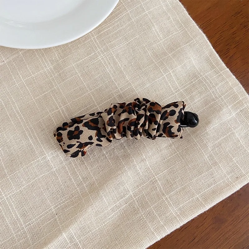 Vintage Leopard Print Dot Plaid Banana Hair Clip For Women Girls Sweet Hair Ornament Hairpin Barrette Fashion Hair Accessories