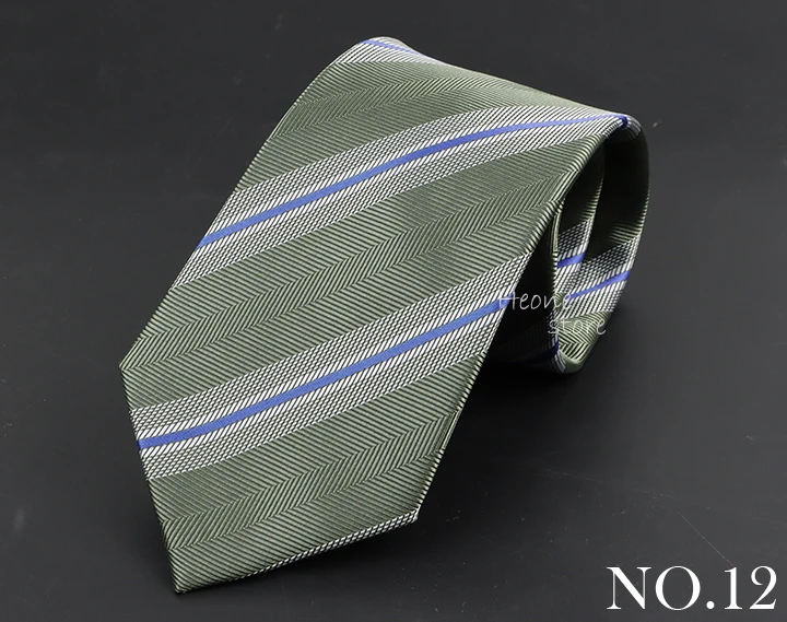 Luxury Business Men Tie Sage Green Orange Stripes Neckties Fit Wedding Party Office Group Holiday Party Daily Cravat Accessories