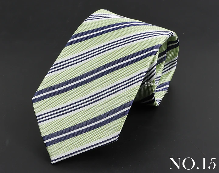 Luxury Business Men Tie Sage Green Orange Stripes Neckties Fit Wedding Party Office Group Holiday Party Daily Cravat Accessories