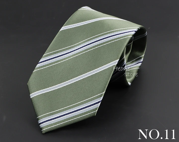 Luxury Business Men Tie Sage Green Orange Stripes Neckties Fit Wedding Party Office Group Holiday Party Daily Cravat Accessories