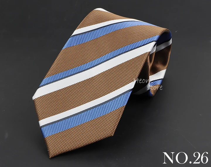 Luxury Business Men Tie Sage Green Orange Stripes Neckties Fit Wedding Party Office Group Holiday Party Daily Cravat Accessories