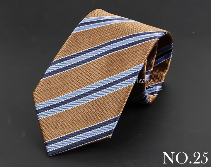 Luxury Business Men Tie Sage Green Orange Stripes Neckties Fit Wedding Party Office Group Holiday Party Daily Cravat Accessories