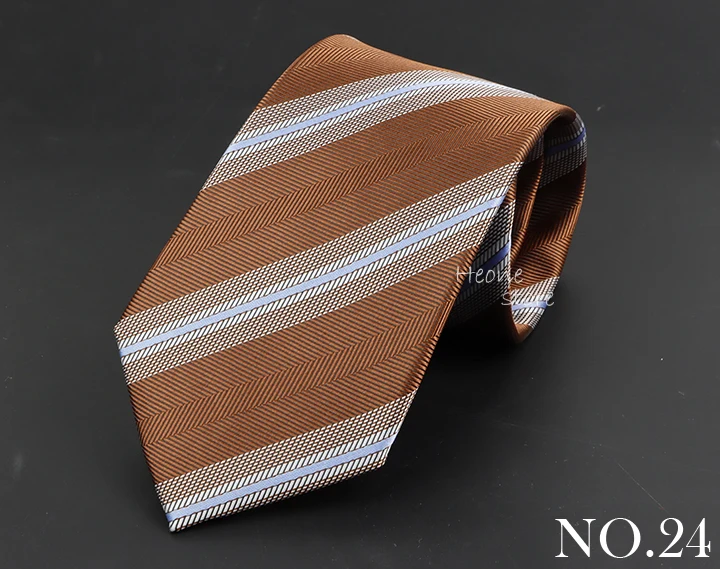Luxury Business Men Tie Sage Green Orange Stripes Neckties Fit Wedding Party Office Group Holiday Party Daily Cravat Accessories