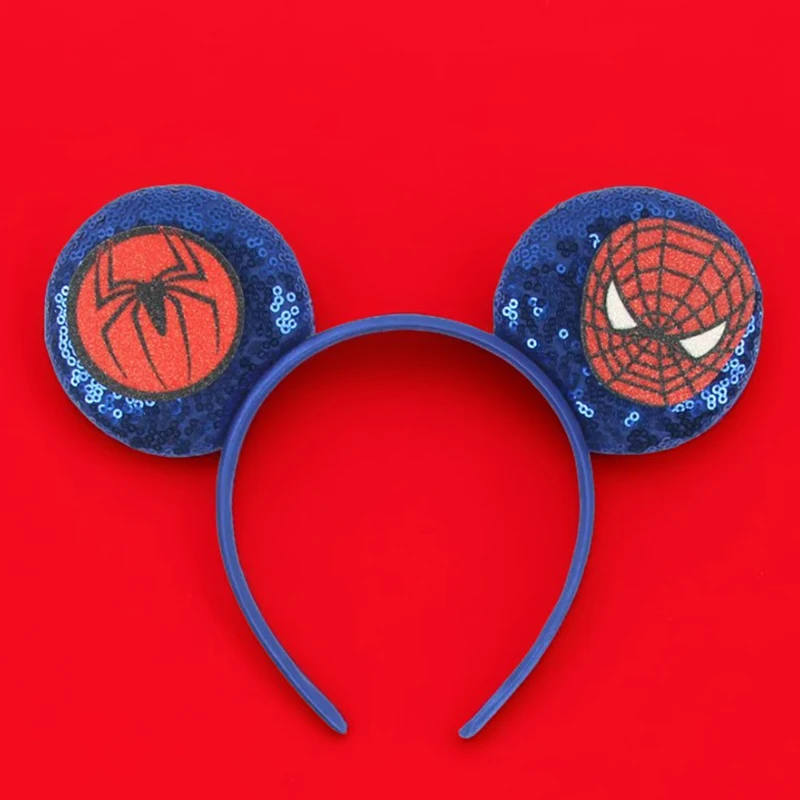 Disney Mickey Mouse Ears Marvel Spiderman Headbands for Kids Girls The Avengers Hairbands Adult Men Women Hair Accessories Gifts